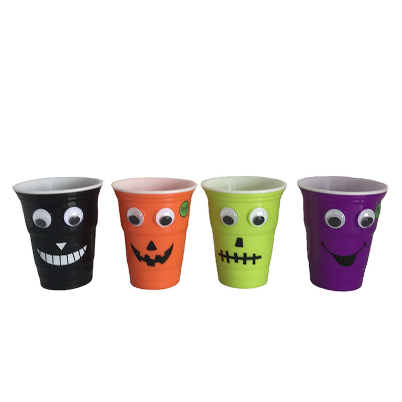 厂家批发万圣节搞怪塑料卡通杯 酒吧ktv鬼节狂欢道具水杯 饮料杯