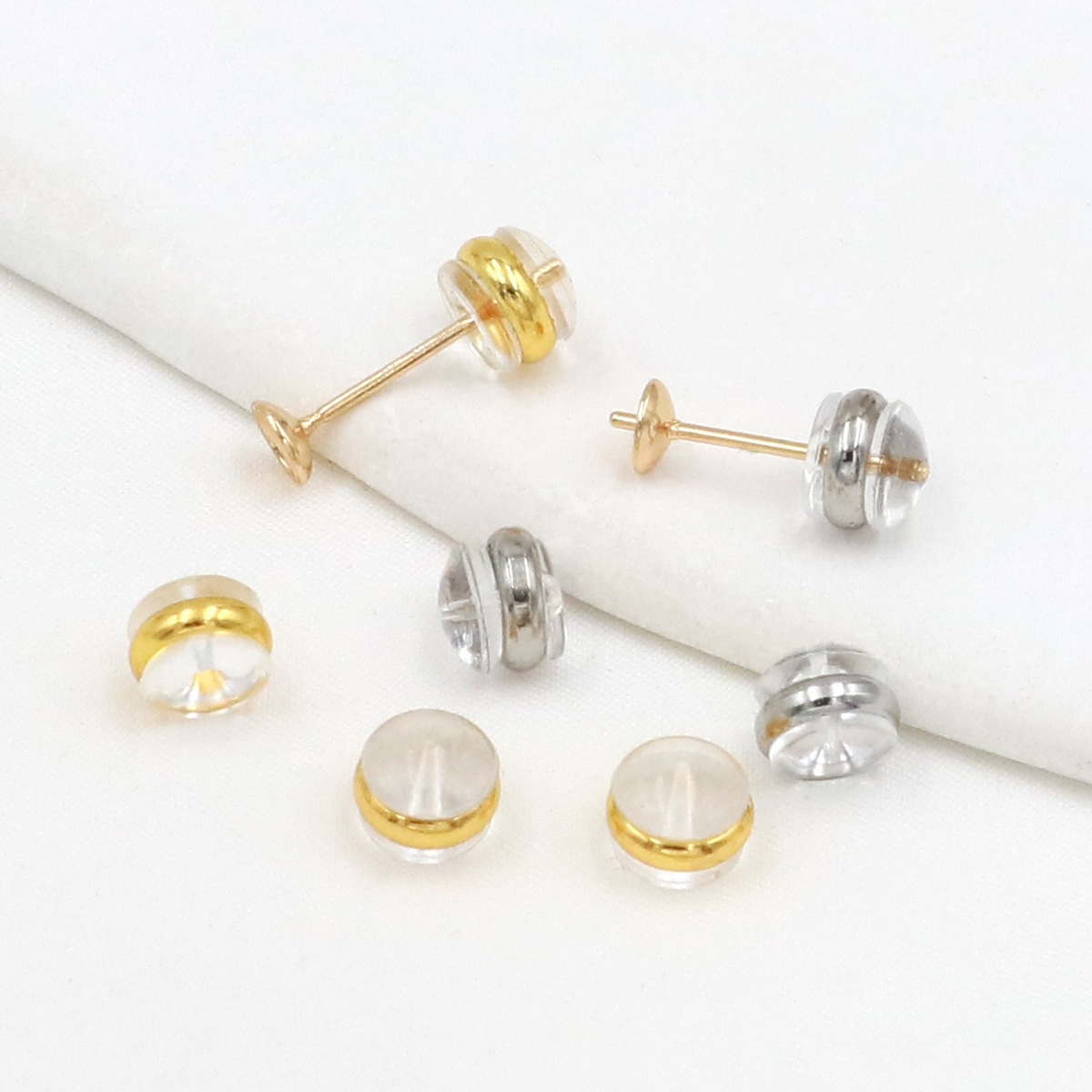 Hamburg 18K Gold Edge Earrings Anti-Falling Ear Plugs DIY Ear Jewelry Accessories Environmentally Friendly Silicone Ear Bundle Earrings