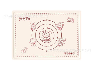 Alfombrilla de silicona antideslizante engrosada de grado alimenticio y almohadilla para enrollar almohadilla para hornear diseño de dibujos animados almohadilla para amasar de silicona al por mayor