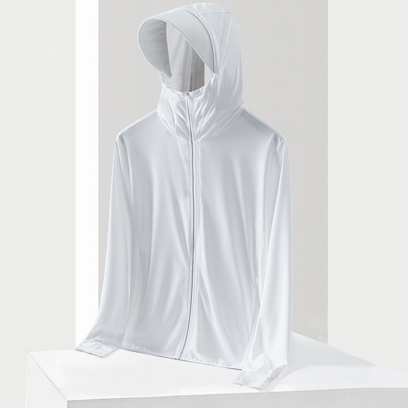 Ropa de protección solar de verano 2025 delgada seda de hielo transpirable anti-UV ropa de pesca al aire libre con chaqueta encapuchada