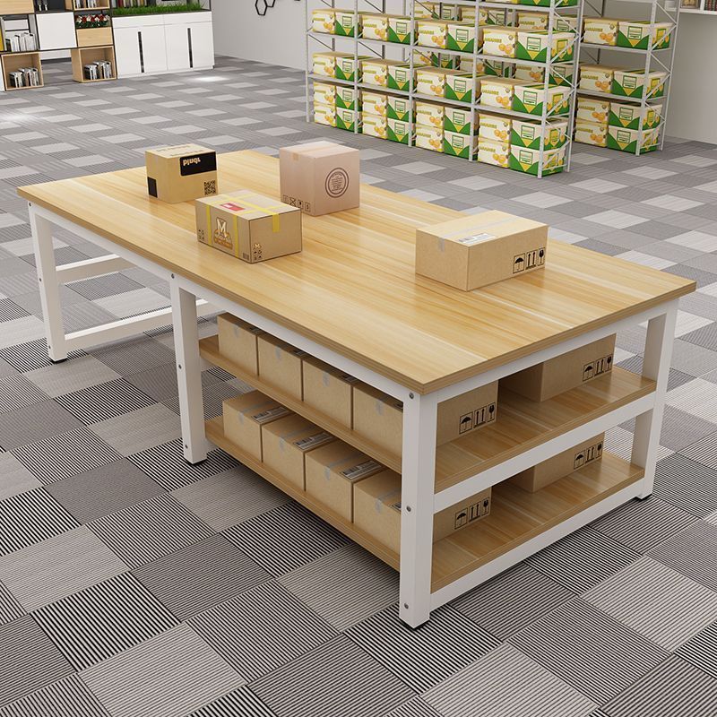 工作台三层快递打包台办公室会议室车间长方形操作台双层落地桌子