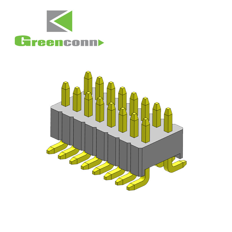 greenconn排针 Pin距1.27mm双排单塑2-50Pin垂直于PCB板排针连接器