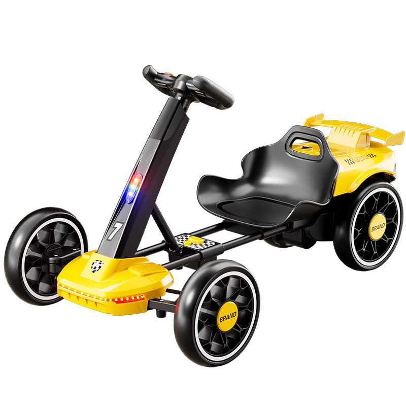 Nuevos niños transfronterizos instalación gratuita karts de cuatro ruedas para personas, control remoto portátil eléctrico para niños plegable