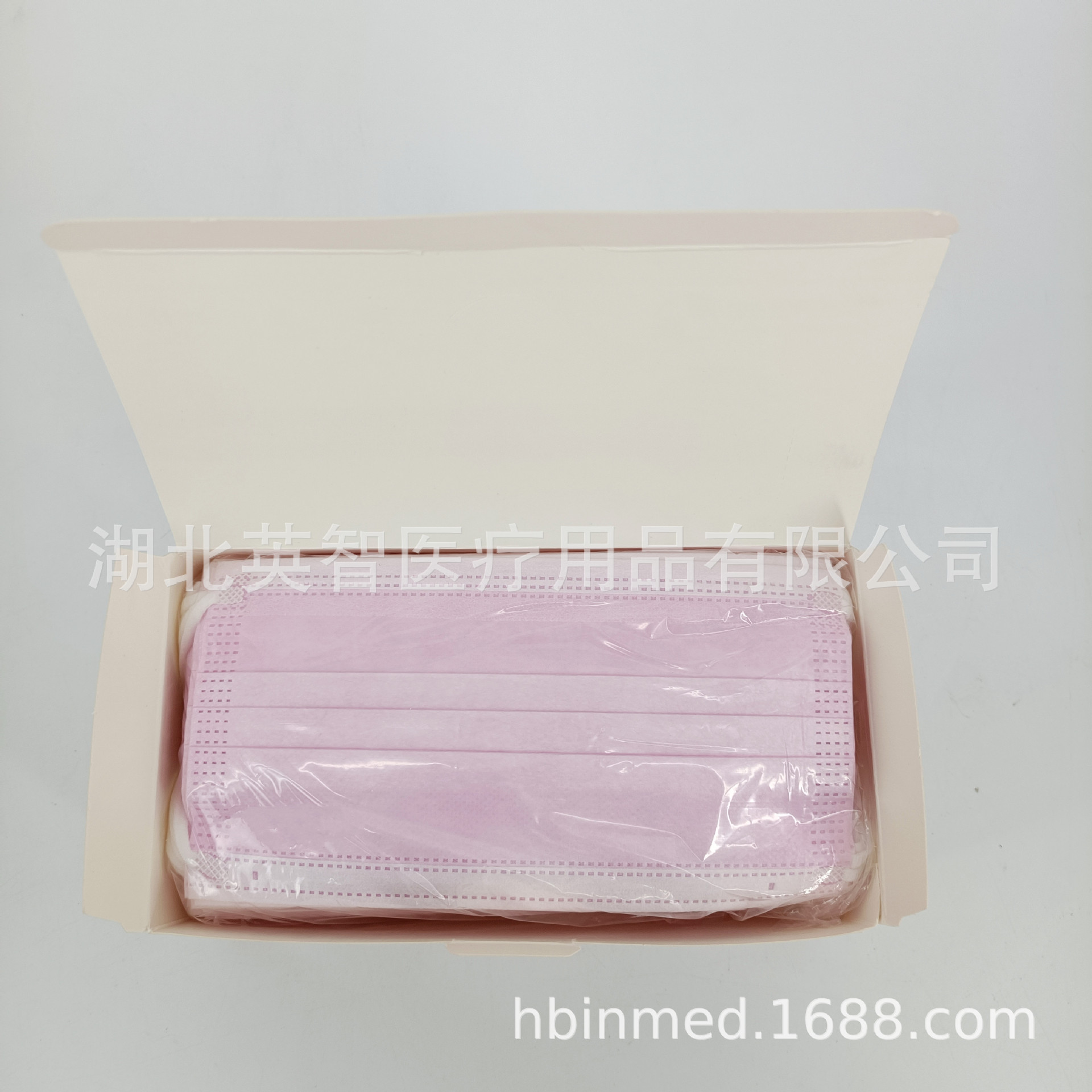 三层平面口罩 粉色90bfe熔喷布Type IIR欧盟CE白名单工厂直销