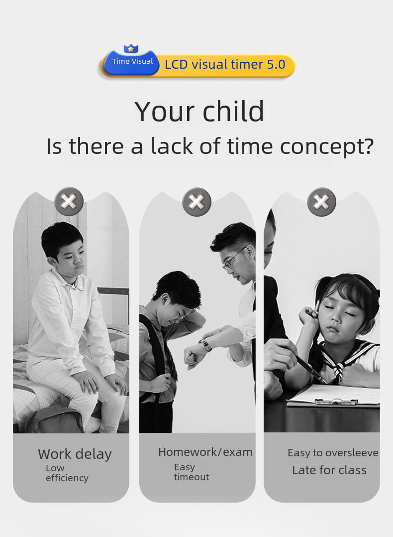 Cat Prince Visual Timer for Children Learning Special Self-discipline Timing Office Time Manager Alarm Clock