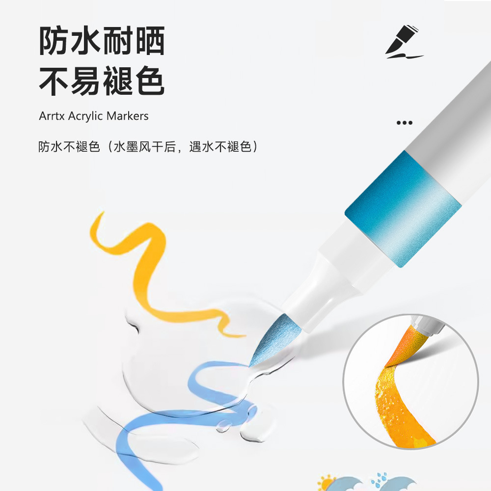 12 bolígrafos de acrílico para pintar pinturas profesionales de pintura para niños graffiti bolígrafos en stock al por mayor