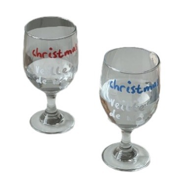 Christmas Copa de Navidad Copa de vino de vidrio para el hogar Copa de agua de vidrio resistente al calor Taza de cerveza enana