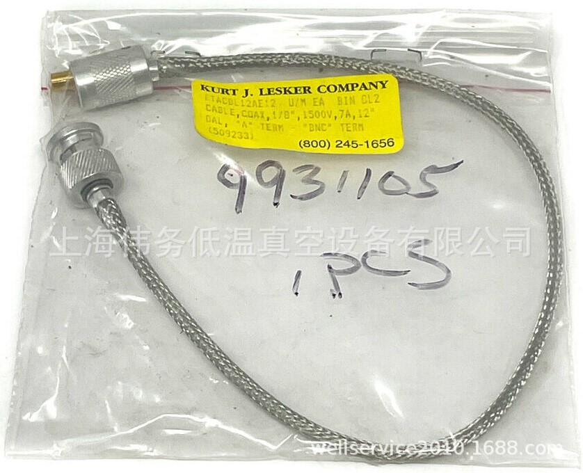 LESKER FTACBL12AE12 Coaxial Cable 1500V, 7A, A-Term to BNC