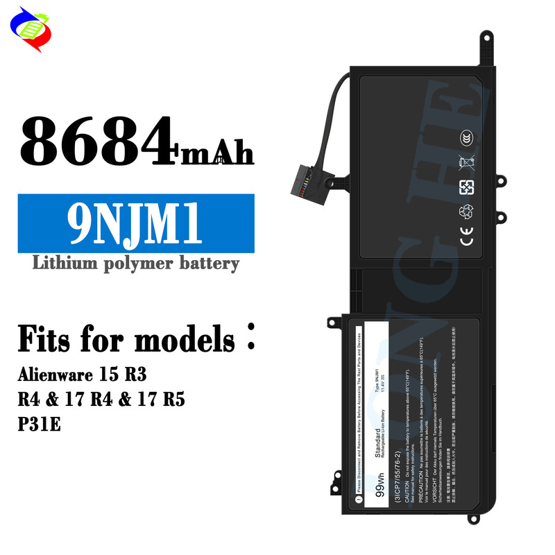 Suitable for Dell 9Njm1 Alienware 15 R3 17 R4/R5 P31E Laptop Battery