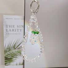 水晶紫葡萄手机链手腕款手机挂绳缠绕双链高级感时尚水晶钥匙扣