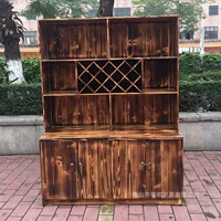 Оптовая цельный деревянный винный шкаф контейнер для сжигания елового угля винтажный уголь для сжигания плед винный шкаф витрина горячий горшок магазин Специальный шкаф