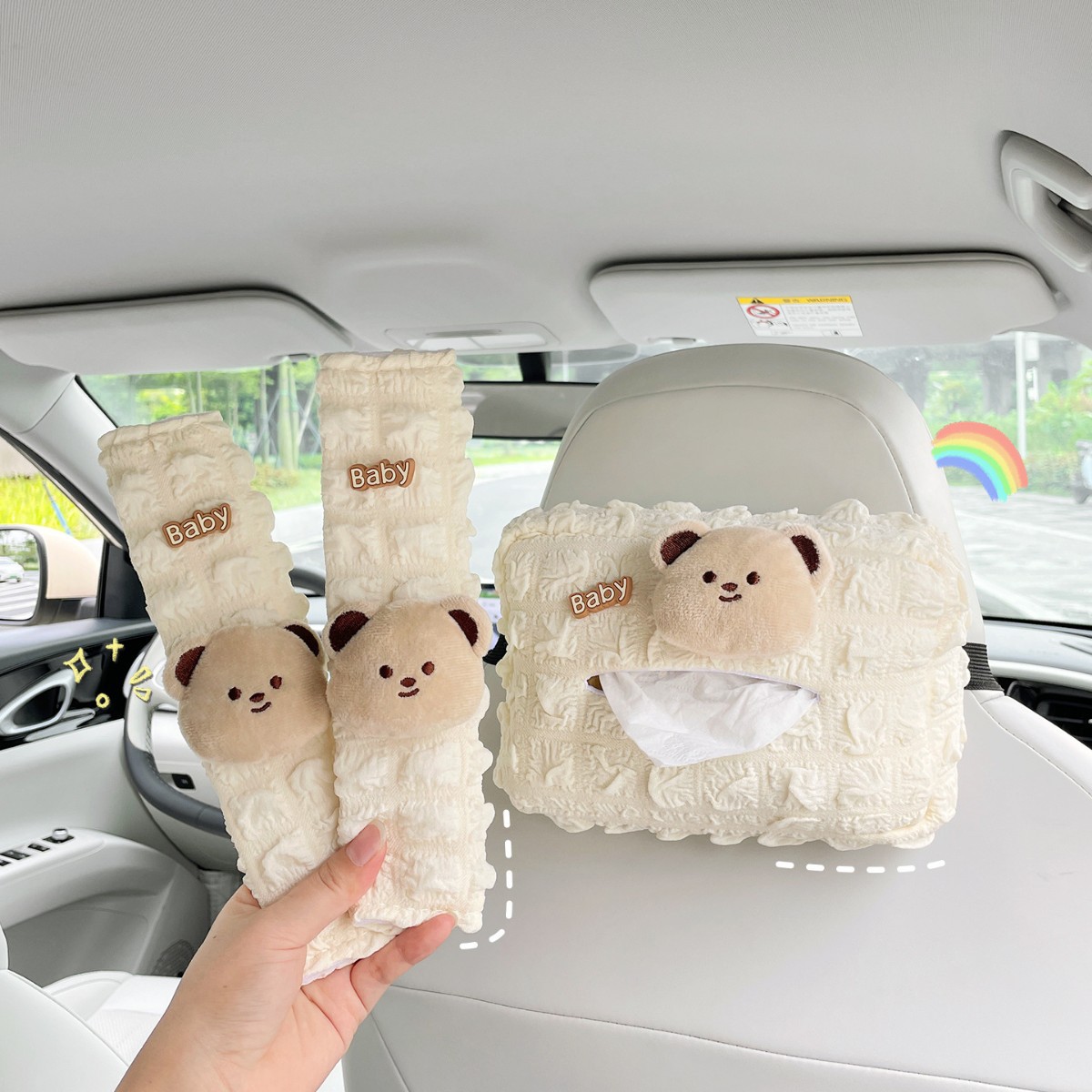 Car Tissue Box, Car Tissue Box, Armrest Box, Sun Visor, Seat Hanging, Cute, Simple, High-End Paper Bag for Women