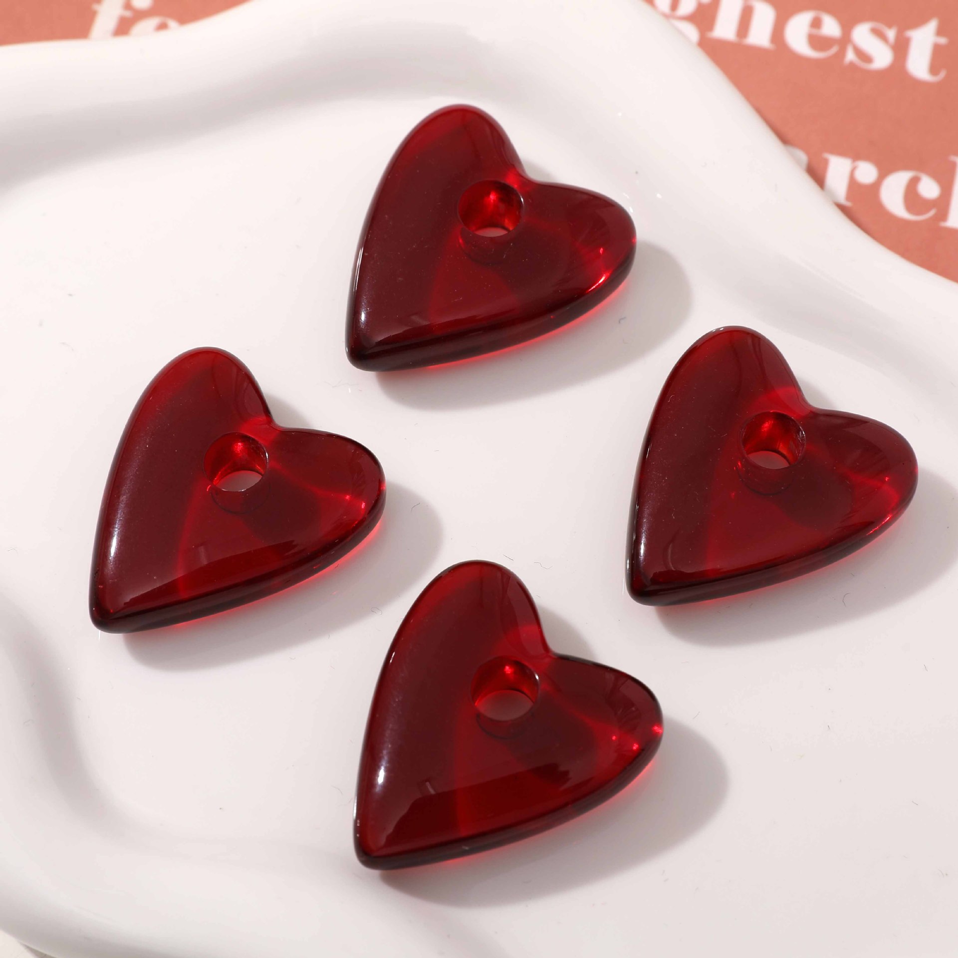 4g Weight Pendant Jewelry Making Type 35*30mm Jewelry Making Size DIY Jewelry Accessories Classification 1 Piece Quantity Resin Material Heart Shape Pattern Polished Finish Sweet, Simple Style Style 1 Piece 35*30mm Resin Heart Shape Polished Pendant 5