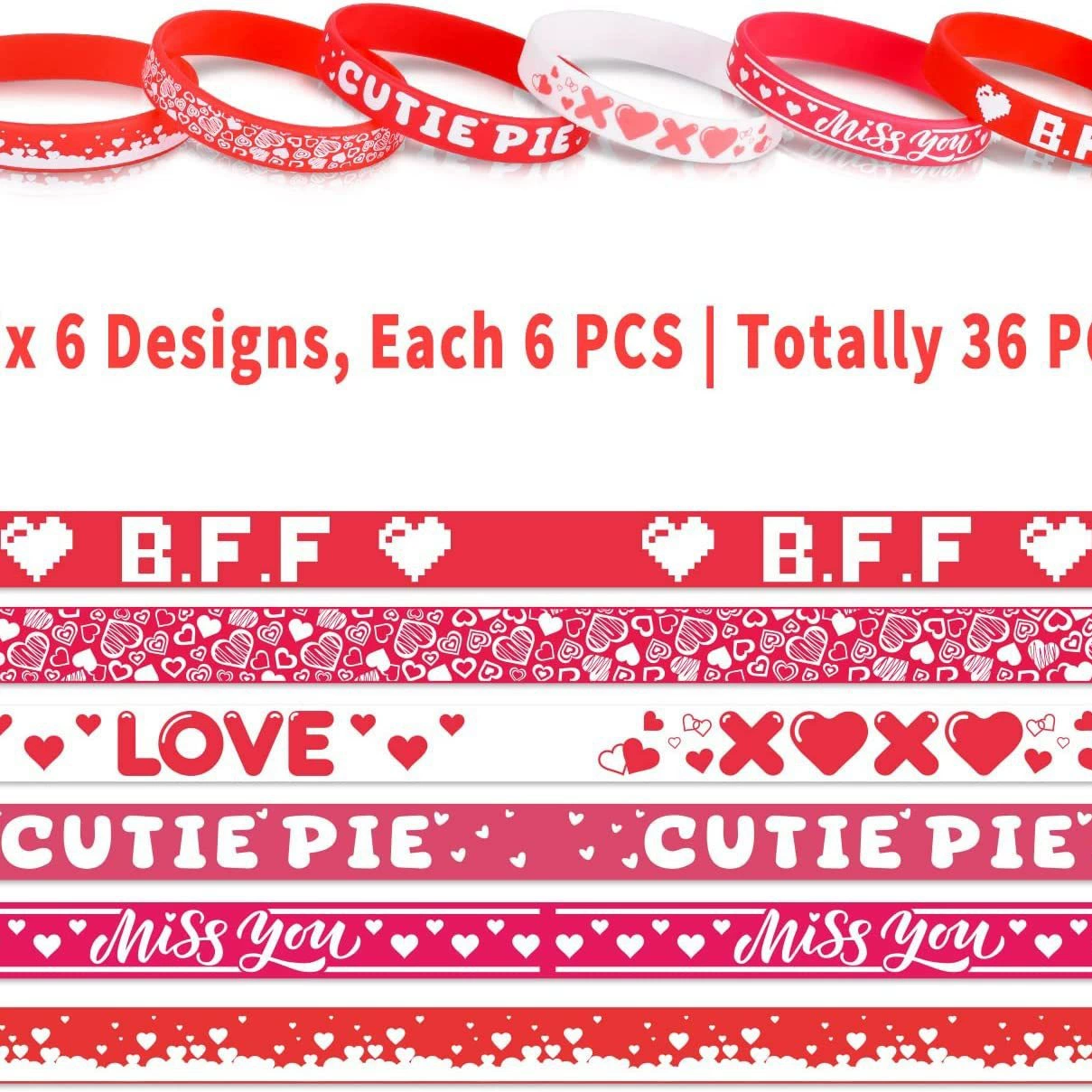 Silicone bracelet for St. Valentine's Day for beloved