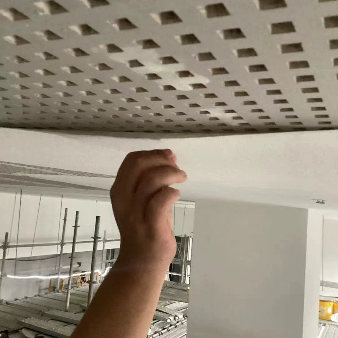 Moisture-proof and fire-resistant seamless sound-absorbing ceiling perforated gypsum board system seamless non-hole sound-absorbing ceiling