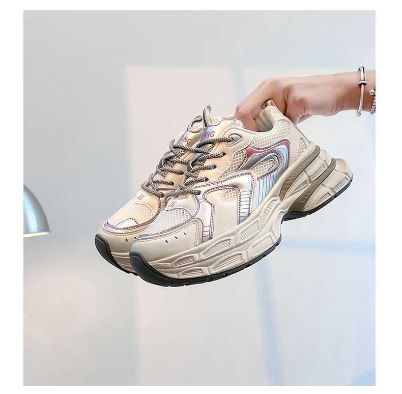 Pantofi sport pentru tătici noi, versiunea coreeană de la Ins, toamna 2024, pentru studenți, alergare, sport, talpă groasă, creștere a înălțimii, pentru timpul liber_voghion.com