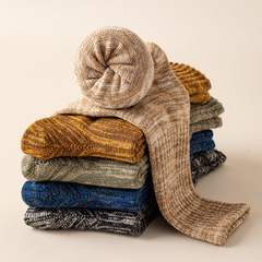 Men's winter woolen socks, padded and thick, warm winter socks, black men's thick socks, long socks for autumn and winter.