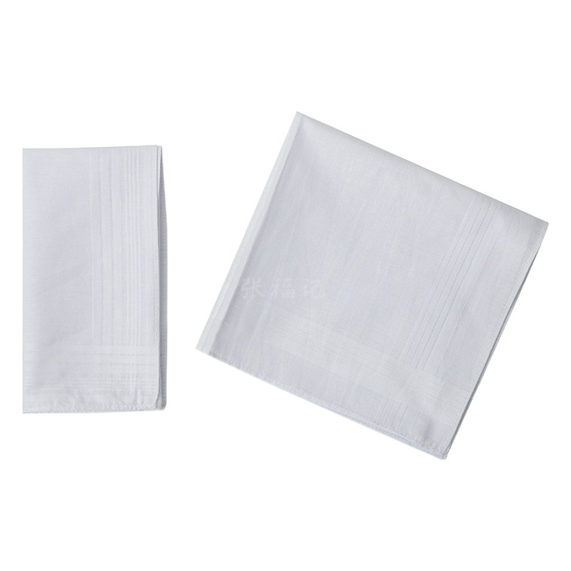 DIY Customizable Logo Printing Pure Cotton 40cm White Satin Handkerchief Amazon All-White Square Scarf