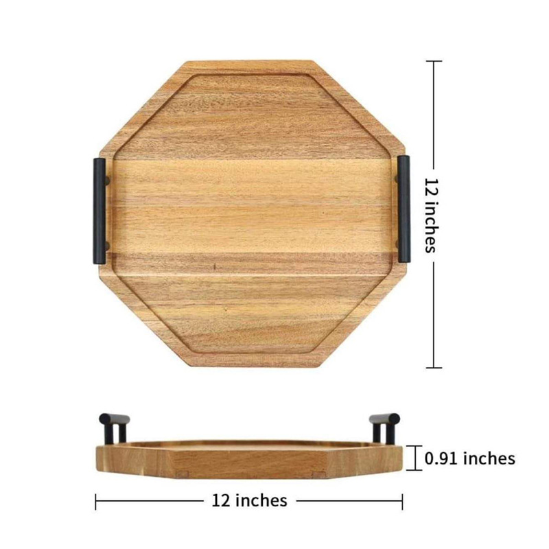 bandeja de madera multifuncional con mango bandeja de almacenamiento de artículos diversos bandeja de desayuno de hotel familiar atmósfera bandeja de té de la tarde