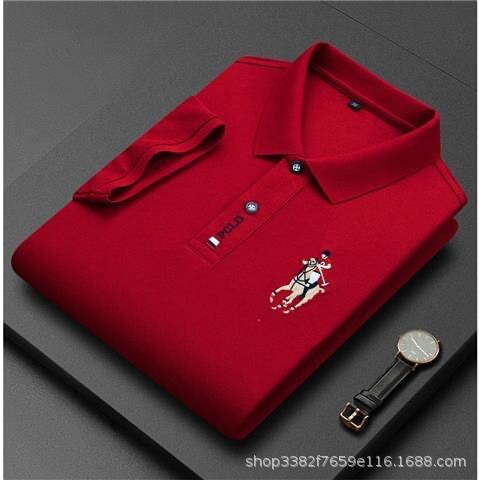 Popular Young and Middle-Aged Summer New Business Casual Men's Short-Sleeved T-Shirt Thin Pure Color Men's Top Polo Shirt Popular Young and Middle-Aged Summer New Business Casual Men's Short-Sleeved T-Shirt Thin Pure Color Men's Top Polo Shirt