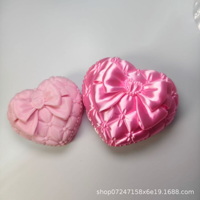 Heart-Shaped Bow Storage Box, Cross-Border Hot-Selling 3D Printed Creative Jewelry Box, Accessory Box, Ins-Style Girly Decoration