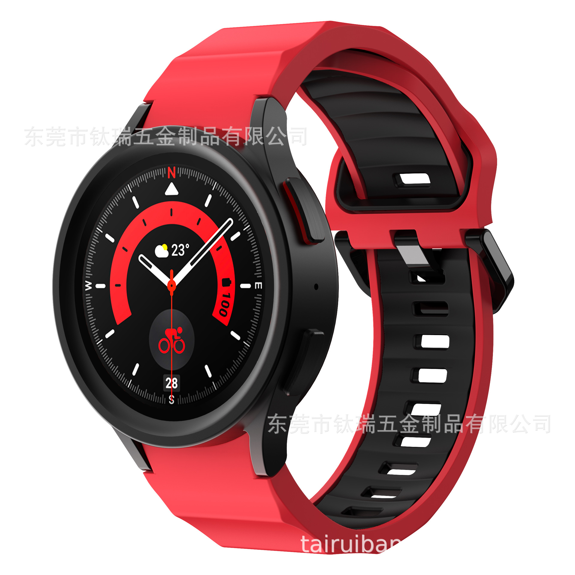 Adecuado para Samsung Galaxy watch5 6 4 onda correa de silicona de dos colores watch5pro correa de reloj inteligente