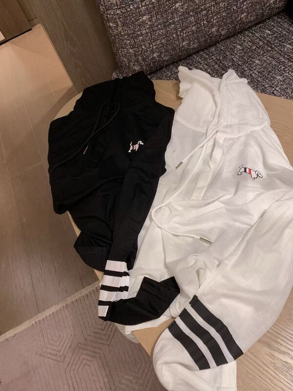 TB小狗刺绣半开领连帽防晒衫T恤女宽松简约休闲空调衫厂家批发|undefined