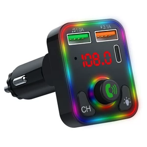 P3 avtomobil MP3 Pleyer FM ötürücü PD sürətli şarj + 2.4A Bluetooth avtomobil şarj cihazı