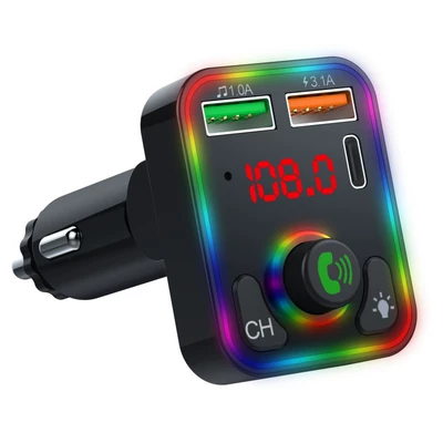 P3 car MP3 Player FM transmitter PD fast charge + 2.4A car Bluetooth hands-free AUX play car charger