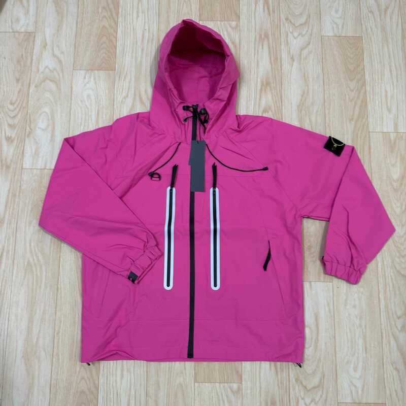 Bright-Colored American-Style Men's Cleanfit Jacket, Trendy Brand, Cool Casual Hooded Reflective Stripe Coat