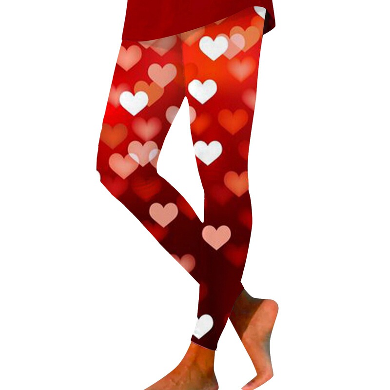 2026 European and American Cross-Border 3D Digital Printing Fashion Personalized Yoga Pants Valentine's Day Series Manufacturer Direct Shipping