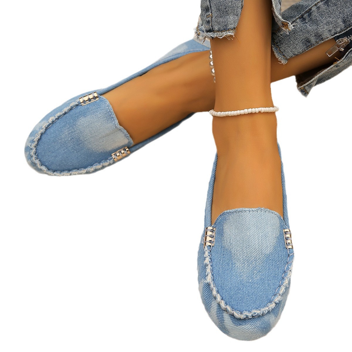 Damskor 2024 Vår Stora Storlekar Casual Mode Bekväma Slip-On Stora Storlekar Tods Skor för Dam_voghion.com