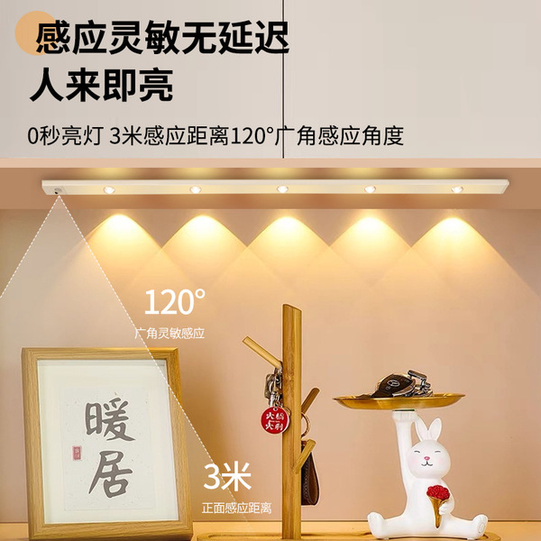Ultra thin physiological induction rechargeable self-adhesive lamp