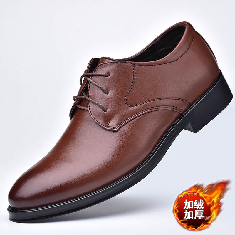 Zapatos de cuero de los hombres de negocios de desgaste formal juventud de los hombres señaló zapatos británicos transpirables con cordones versátiles zapatos casuales entrega de una sola pieza