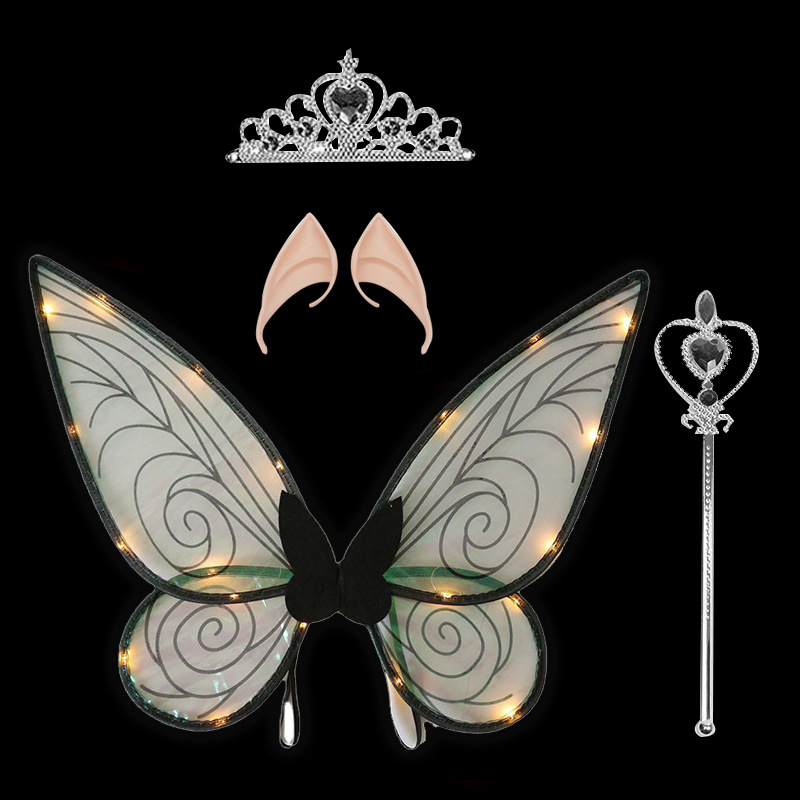 Navidad Nuevo estilo de emisión de luz ELF alas fiesta de vacaciones con flash mariposa Halloween accesorios de rendimiento para niños