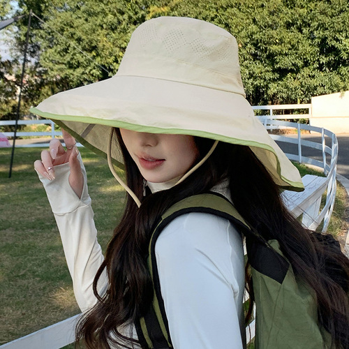 Quick-drying shawl sunshade hat, children's summer big brim, anti-ultraviolet, neck protection, fisherman's hat, outdoor hiking hat