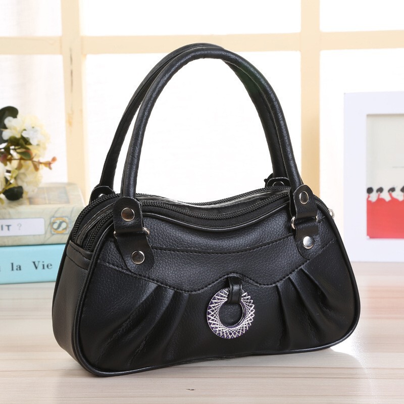 2026 New Model Women's Pu Handbag with Double Pockets, Mom's Grocery Bag, Leather Women's Bag, Small Zippered Pouch for Coins and Phone