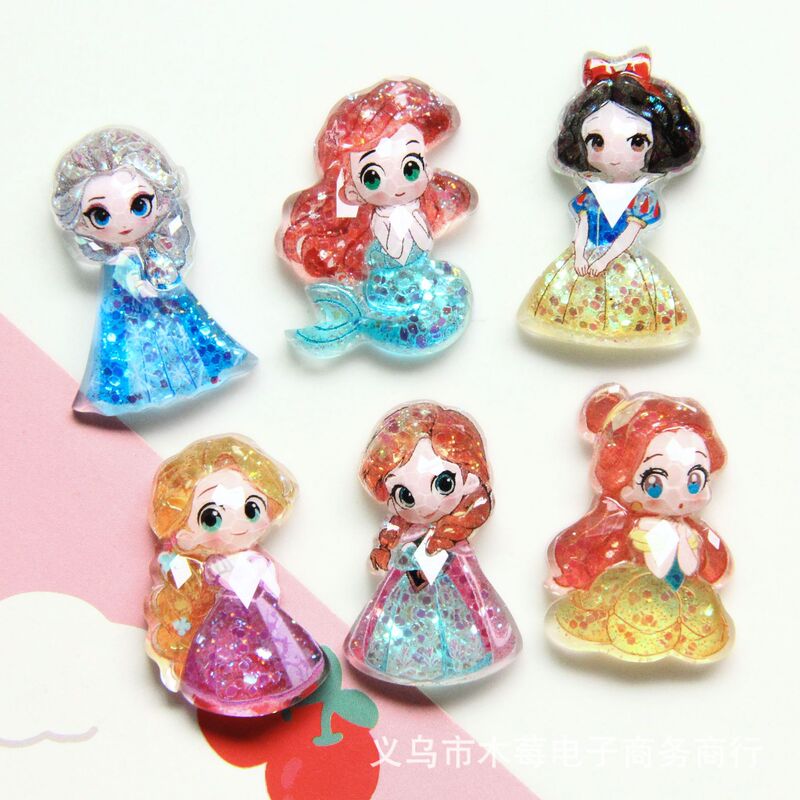 luminous cut sequins mermaid ice and snow princess resin accessories children exquisite diy hair accessories shoes flower decorative stickers