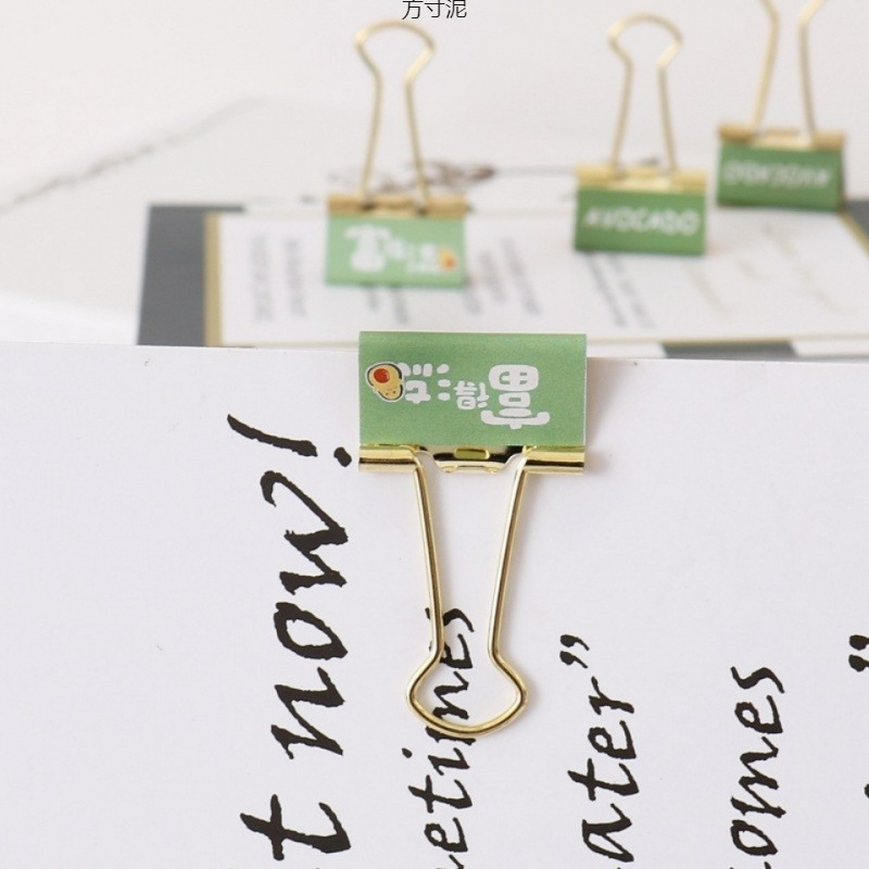 INS 아보카도 모조 골드 롱테일 클립 스왈로우테일 클립 미디엄 25MM 스몰 귀여운 티켓 클립 시험지 클립 도매 공장