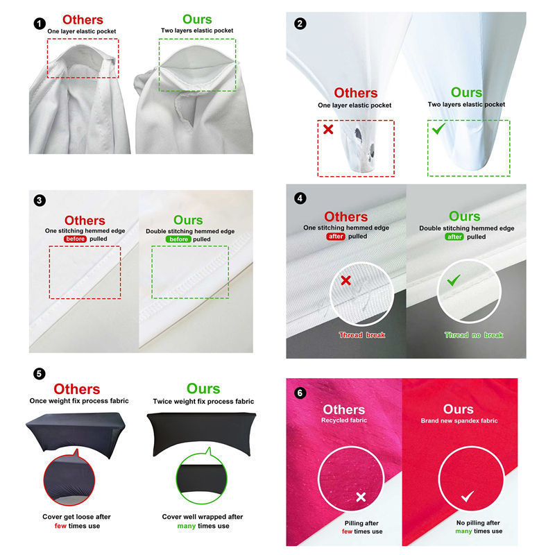 Dış Ticaret İhracat Süt İpek Elastik Masa Örtüsü Kokteyl Masa Takımı Spandex Masa Kapağı Düğün İş Etkinlikleri İçin
