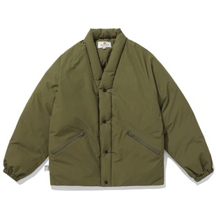 Winter Mountain Outdoor Japanese Vintage Tooling Cotton Coat Jacket Men's and Women's Loose Thickened Warm V-neck Robe Cotton Coat