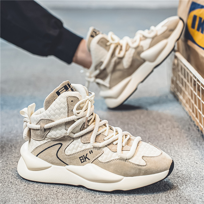 New Winter High-top Trendy Shoes for Young Students fleece-lined Torre Shoes Non-slip Warm Casual sneaker Men's Basketball Shoes