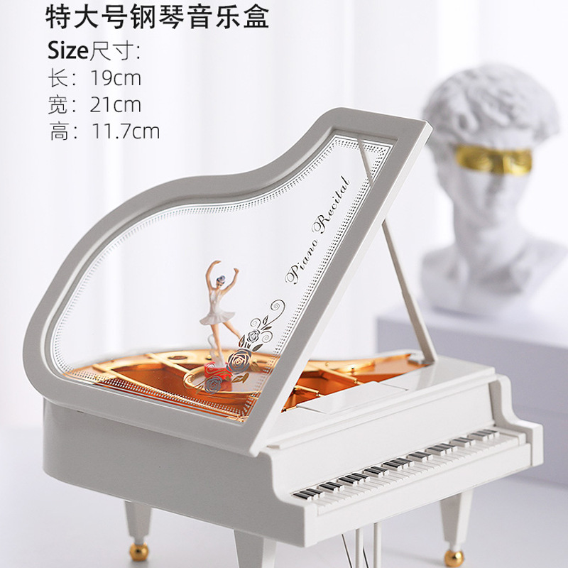 Caja de música de sonido extragrande de piano con bailarina