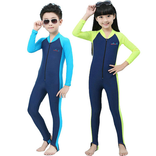 Children's sun protection swimsuit, girls, medium and large children's swimsuit, conservative surfing suit, sun protection, quick-drying wetsuit, breathable
