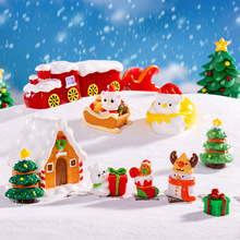 圣诞节可爱雪人苔藓微景观造景装饰圣诞雪景摆件diy树脂配件