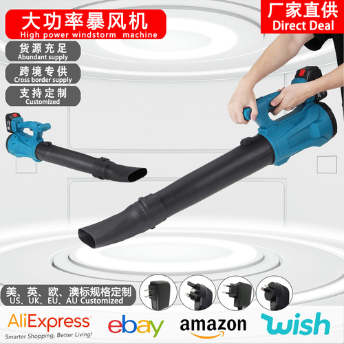 High-power storm gun hair dryer electric blower high-power leaf blower snow blower dust removal lithium battery storm blower