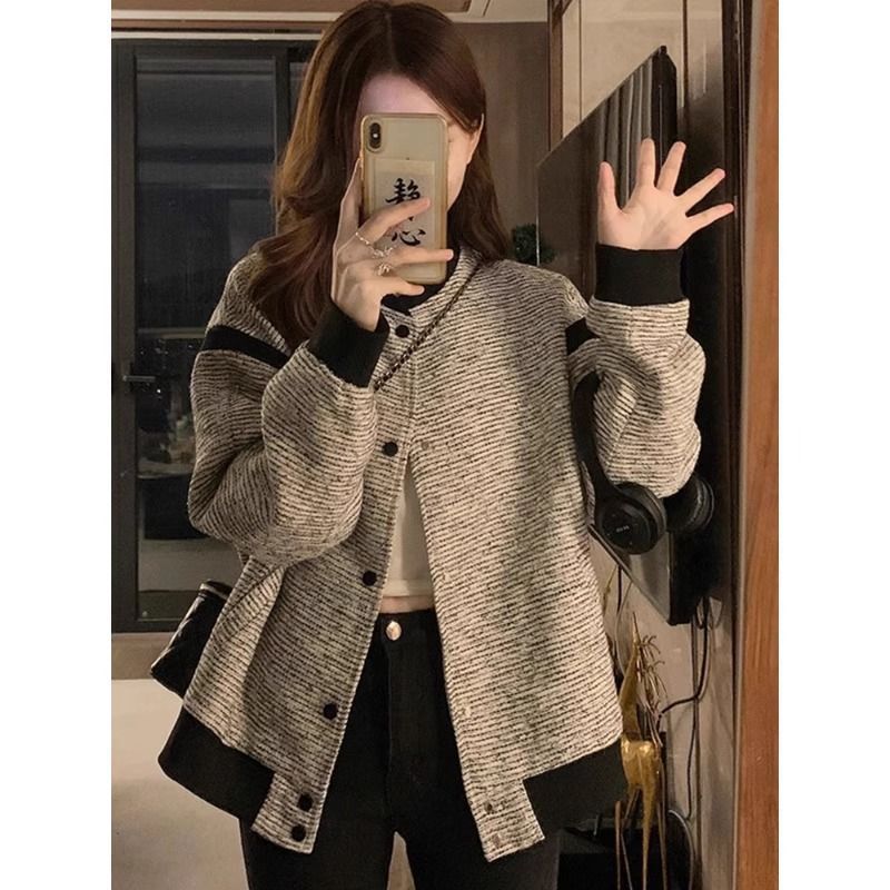 2025秋冬新款加厚棒球服外套大码女装胖mm超好看炸街夹克上衣