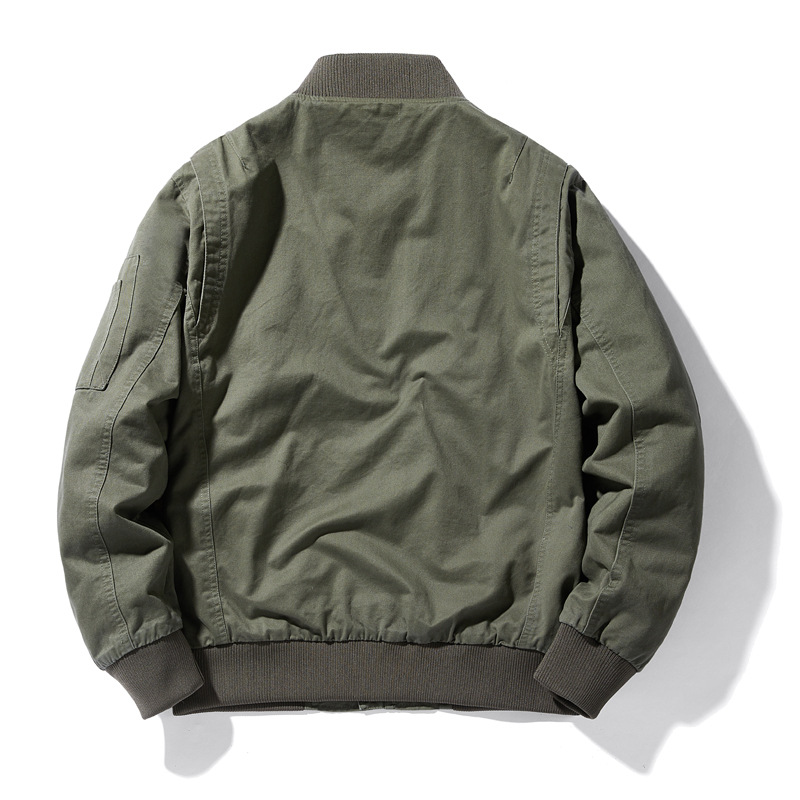 2023 de primavera y otoño transfronteriza nueva Chaqueta de algodón puro de los hombres de la Fuerza Aérea MA1 piloto de béisbol chaqueta suelta casual hombres