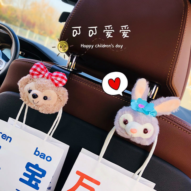Enganchos lindos para el asiento trasero del automóvil interior del automóvil trasero interior de dibujos animados gancho para el automóvil gancho del respaldo del asiento pareja multifuncional