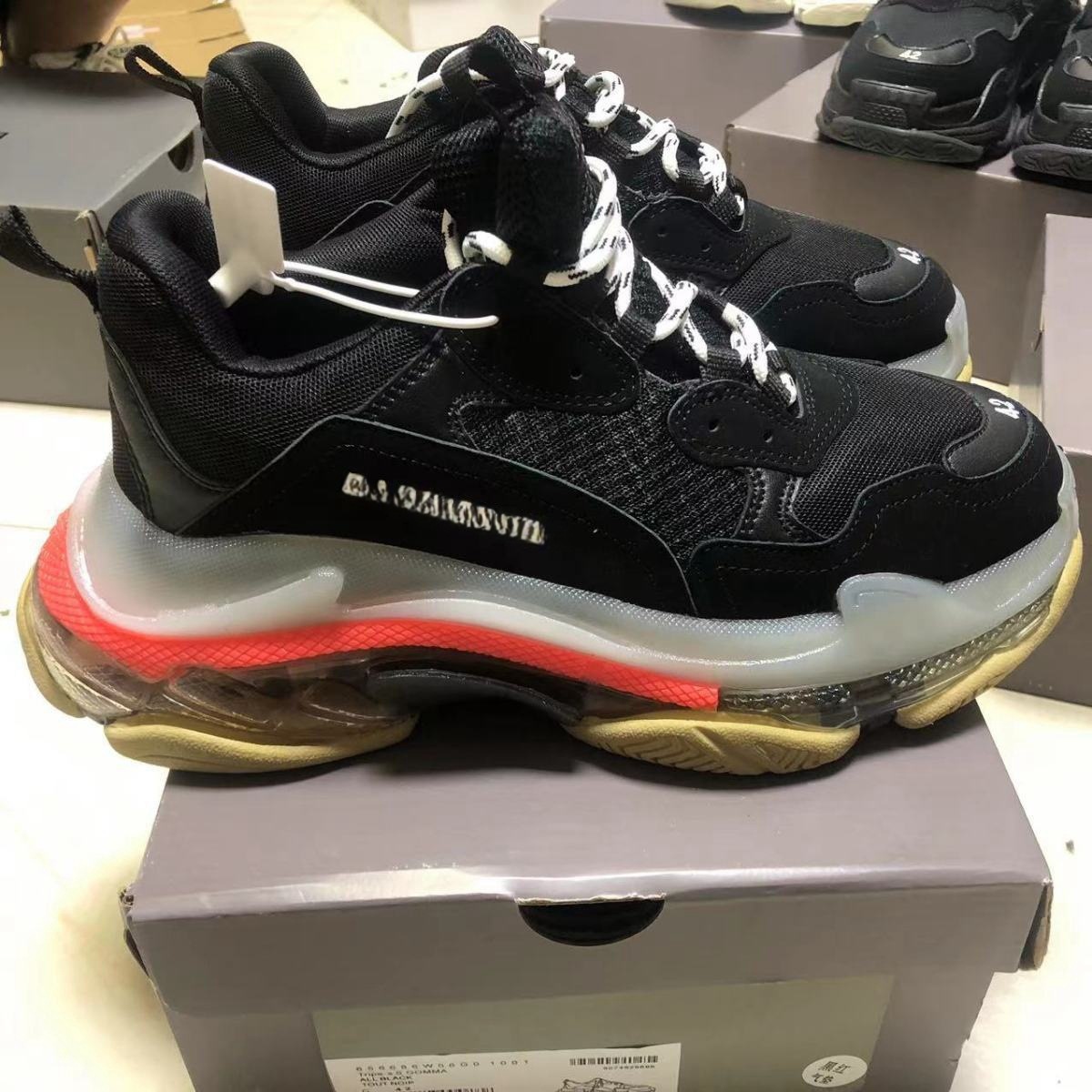 Putian Family Paris cojín de aire zapatos de papá tendencia retro zapatos de pareja hombres y mujeres zapatos deportivos casuales de suela gruesa